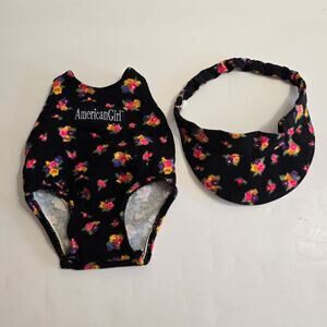 Pleasant Co American Girl Miss Ag TEDDY BEAR Mascot SWIMSUIT SUN VISOR HAT 1995